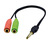 MCL CG-705 cable de audio 0,09 m 3,5mm 2 x 3.5mm Negro