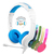 BuddyPhones School+ Zestaw słuchawkowy Opaska na głowę Złącze 3,5 mm Niebieski, Biały