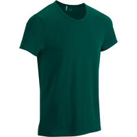 Active Short-sleeved Slim-fit Fitness T-shirt - Dark Green - 3XL