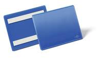 Durable Adhesive Ticket Holder Label Pouch Document Pockets - 50 Pack - A6 Blue