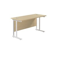 Jemini Cantilever Rectangular Desk 1200x600mm Maple/White KF806301