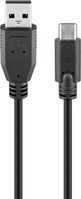 USB 2.0 Kabel USB-C™ auf USB A, schwarz, 1.8 m - geeignet für Geräte mit USB-C™-Anschluss