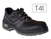 Zapatos de Seguridad Deltaplus de Piel Crupon Grabada con Forro Absorbente y Plantilla de Latex Color Negro Talla 41