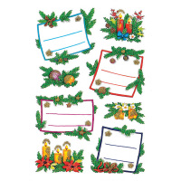 Stickers DECOR Noël composition de sapins scint. 2 feuilles