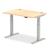 Dynamic Air 1200 x 800mm Height Adjustable Desk Maple Top Cable Ports Silver Leg HA01093