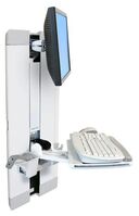 9" Vertical Lift With Slide out Keyboard Tray Mouse and Scanner holder Bright White Textured