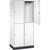 Armario guardarropa de acero de dos pisos INTRO, A x P 820 x 500 mm, 4 compartimentos, cuerpo blanco puro, puertas en blanco puro.