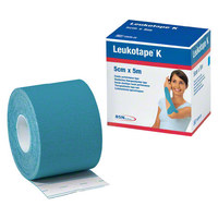 BSN Leukotape K, Klebeverband, Sport Tape, Tape Verband, 5 m x 5 cm, blau