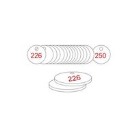 38mm Traffolyte valve marking tags - Red / White (226 to 250)