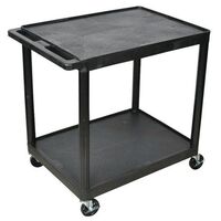 Heavy duty two and three tier plastic shelf and tray trolleys