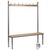 Club solo changing room bench, silver 3000mm wide x 400mm deep with 14 hooks