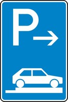 Verkehrszeichen VZ 315-87 Parken auf Gehwegen (Ende), 630 x 420, 2mm flach, RA 1
