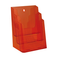 3-Section Leaflet Holder A4 / Tabletop Leaflet Stand / Brochure Holder / Multi-section Leaflet Stand / Leaflet Display | neon orange