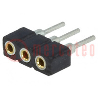 Socket; pin strips; female; PIN: 3; low profile,turned contacts