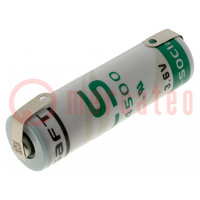 Battery: lithium; 3.6V; AA; 2600mAh; non-rechargeable; Ø14.5x50mm