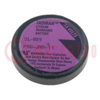 Battery: lithium (LTC); 3.6V; 1/10D; 1000mAh; non-rechargeable