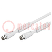 Cable; 75Ω; 2,5m; blanco