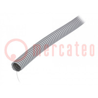 Protective tube; Size: 16; PVC; grey; L: 50m; -25÷60°C; 320N