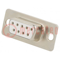 D-Sub; PIN: 9; plug; female; for cable; soldering; white