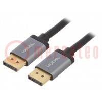 Kabel; DisplayPort 1.2,HDCP 1.3; 1m; schwarz; Mat.Geh: Aluminium