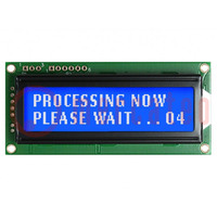 Display: LCD; alfanumeriek; STN Negative; 16x2; blauw; LED; PIN: 9