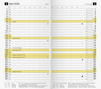 RIDO/IDÉ CALENDARIO MENSUAL DE REPUESTO MODELO M-PLANER (2025), 2 PÁGINAS = 1 MES, A6, 32 PÁGINAS, COLOR BLANCO