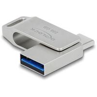DELOCK USB-Stick 5 Gbps USB-C + Typ-A 256 GB - Metallgehäuse