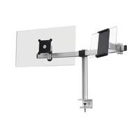 DURABLE Monitorarm für Monitor und Tablet, Tischklemme, 360° drehbar, neigbar, höhenverstellbar, silber