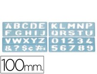 Plantilla rotulación letras y números (100 mm) de Liderpapel