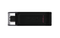 Kingston Technology DataTraveler 70 USB flash meghajtó 256 GB USB C-típus 3.2 Gen 1 (3.1 Gen 1) Fekete