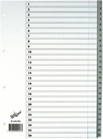 Buroline 570997 Tab-Register Numerischer Registerindex Polypropylen (PP) Grau, Weiß