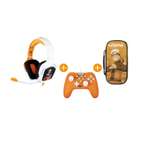 Konix Naruto Narancssárga, Fehér USB Gamepad Analóg/digitális Nintendo Switch, Nintendo Switch Lite, PC