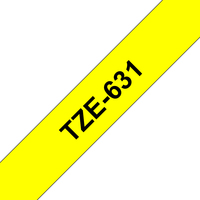 Brother TZE-631 Etiketten erstellendes Band Schwarz auf gelb