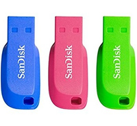 SanDisk Cruzer Blade 16GB lecteur USB flash 16 Go USB Type-A 2.0 Bleu, Vert, Rose