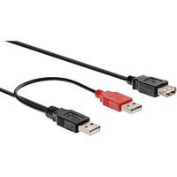 InLine 34510Z USB-kabel 0,2 m 2 x USB A USB A Zwart