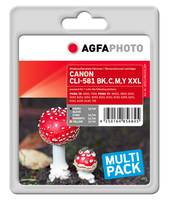 AgfaPhoto APCCLI581XXLSET inktcartridge 4 stuk(s) Compatibel Cyaan, Magenta, Foto zwart, Geel