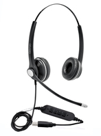 eSTUFF GLB240400 headphones/headset Wired Head-band Office/Call center USB Type-A Black