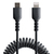 StarTech.com 1m USB-C naar Lightning Kabel, Zwart, MFi Gecertificeerd, iPhone Lader Spiraalkabel, Duurzame Aramidevezels, Robuuste USB-C Lightning Laadkabel