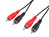 PremiumCord KJACKCMM2-5 Audio-Kabel 5 m 2 x RCA Schwarz, Rot