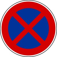 Arrêt et stationnement interdits - autocollant - Diamètre de 200 mm
