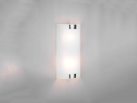 Flache LED Wandleuchte mit Glas Lampenschirm Weiß & Silber, 20 x 40cm