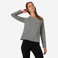 Women's Long-sleeved Fitness T-shirt 500 - Grey - UK6 / EU XS