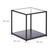 Relaxdays Beistelltisch Glas+Holzablage, Metallgestell, robust, quadratisch, flacher Couchtisch HBT 50x50x50 cm, schwarz