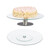 Relaxdays Tortenplatte, 2er Set mit & ohne Fuß, 360° drehbar, ∅ 30 cm, runde Kuchenplatte, Glas, transparent/silber
