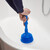 Relaxdays Pümpel mit Saugglocke, HD: 49x15,5 cm, Abflussstampfer Verstopfung, WC, Waschbecken & Dusche, Kunststoff, blau