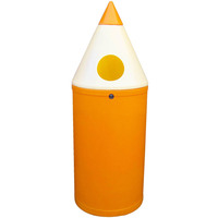 Micro Pencil Litter Bin - 42 Litre - Orange - Plastic Liner