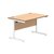 Astin Rectangular Single Upright Cantilever Desk 1200x800x730 Norwegian Beech/Arctic White KF824336