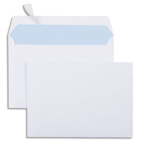 Boîte de 500 enveloppes Blanches 80g C6 114x162 mm auto-adhésives