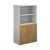 Duo combination unit with open top 1440mm high with 3 shelves - white with oak l