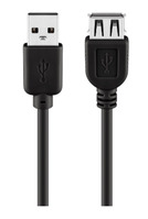 USB 2.0 Verlängerungsleitung, USB Stecker Typ A auf USB Buchse Typ A, 0.6 m, sch